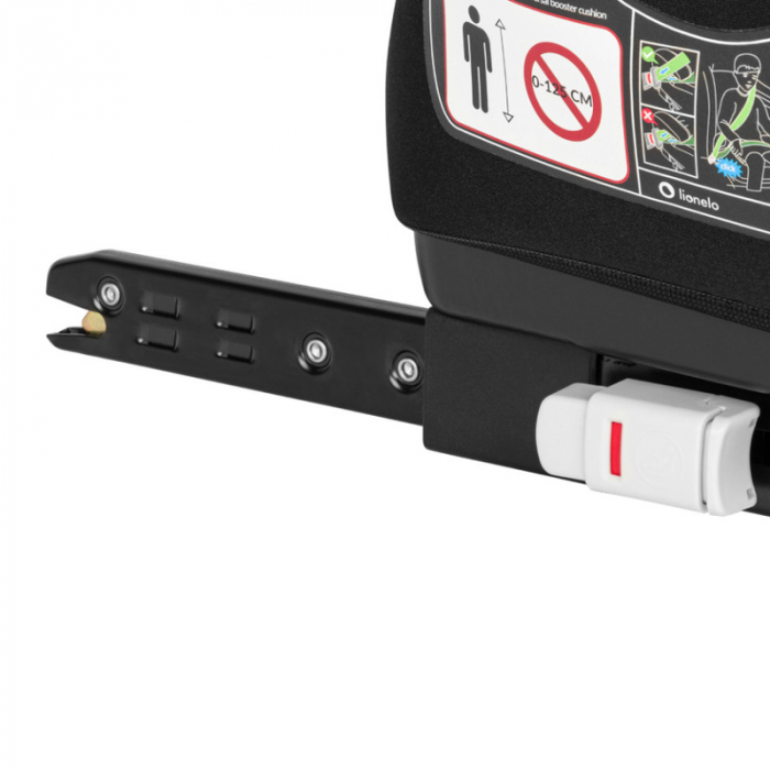 Inaltator auto, Lionelo, Luuk Fix I-size, 125- 150 cm, Instalare cu sistem Isofix si centura de prindere, Cu husa detasabila, Conform cu standardul european de securitate ECE R129, Negru [8]