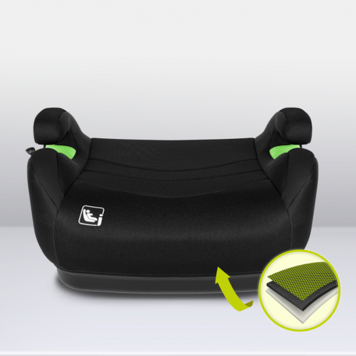 Inaltator auto, Lionelo, Luuk Fix I-size, 125- 150 cm, Instalare cu sistem Isofix si centura de prindere, Cu husa detasabila, Conform cu standardul european de securitate ECE R129, Negru [12]