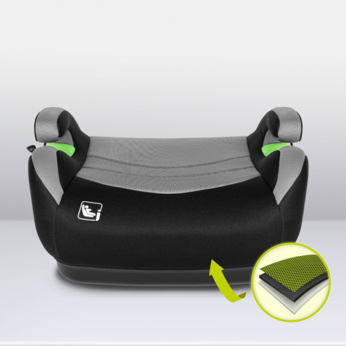 Inaltator auto, Lionelo, Luuk Fix I-size, 125- 150 cm, Instalare cu sistem Isofix si centura de prindere, Cu husa detasabila, Conform cu standardul european de securitate ECE R129, Gri [8]