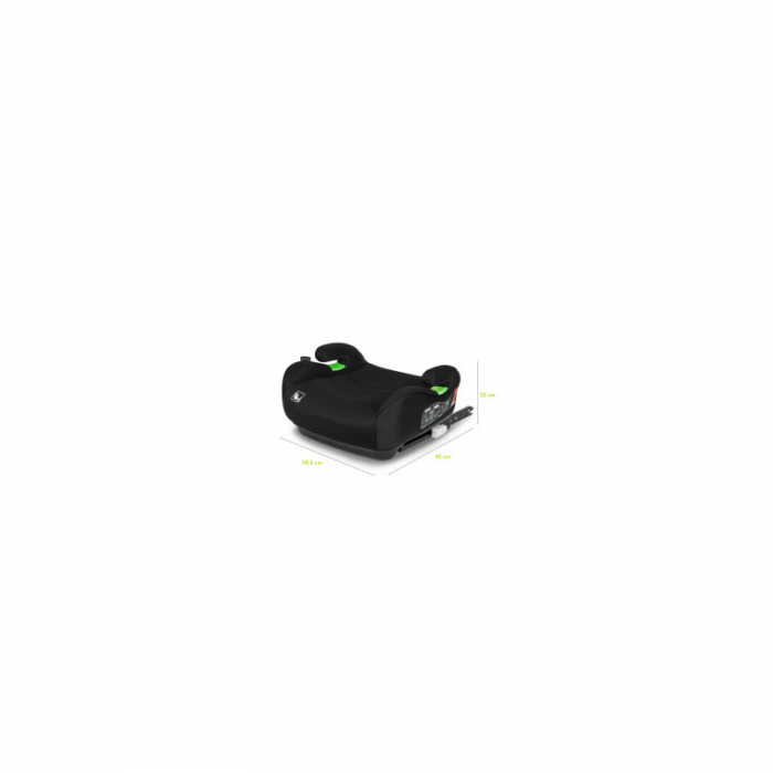 Inaltator auto, Lionelo, Luuk Fix I-size, 125- 150 cm, Instalare cu sistem Isofix si centura de prindere, Cu husa detasabila, Conform cu standardul european de securitate ECE R129, Negru [16]