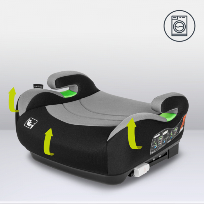 Inaltator auto, Lionelo, Luuk Fix I-size, 125- 150 cm, Instalare cu sistem Isofix si centura de prindere, Cu husa detasabila, Conform cu standardul european de securitate ECE R129, Gri [6]