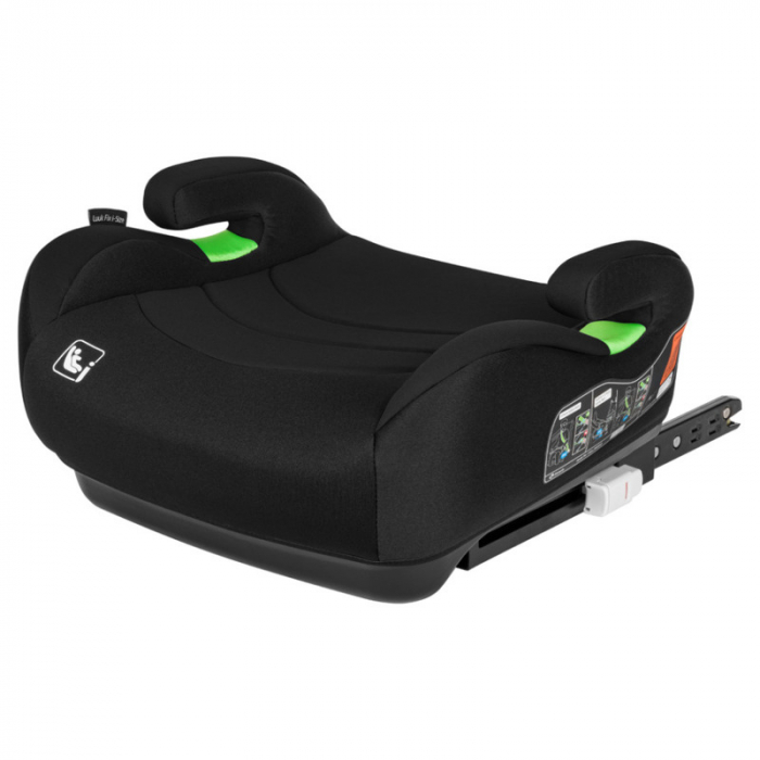 Inaltator auto, Lionelo, Luuk Fix I-size, 125- 150 cm, Instalare cu sistem Isofix si centura de prindere, Cu husa detasabila, Conform cu standardul european de securitate ECE R129, Negru [1]