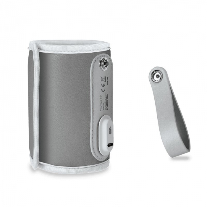 Incalzitor biberoane, Lionelo, ThermUp Go, Portabil, Temperatura constanta pana la 24 h, Incarcare USB, Gri [9]