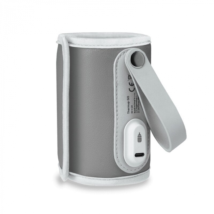 Incalzitor biberoane, Lionelo, ThermUp Go, Portabil, Temperatura constanta pana la 24 h, Incarcare USB, Gri [1]