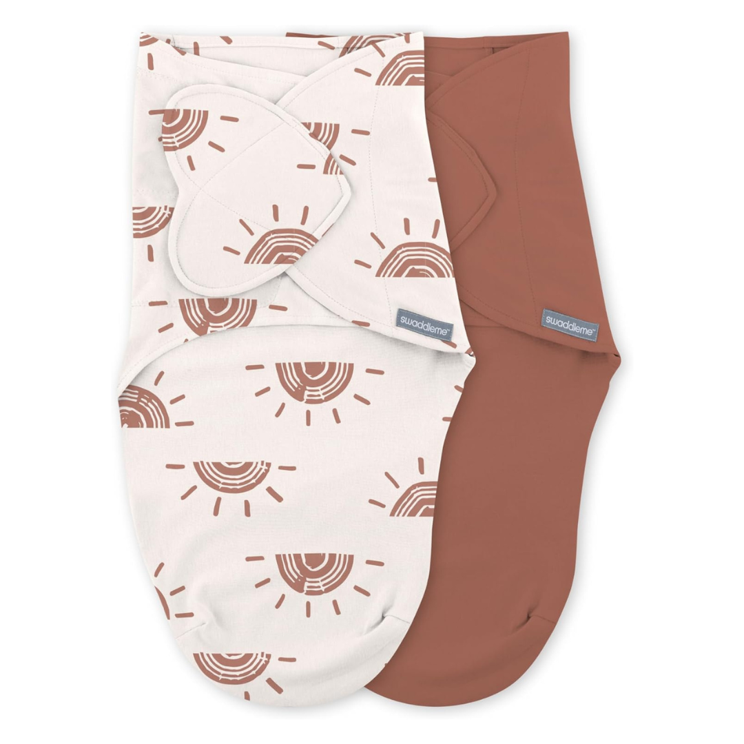 Ingenuity - Set 2 sisteme de infasare Swaddle Me 0-3 luni, colectia Monogram, Rising Sun [1]