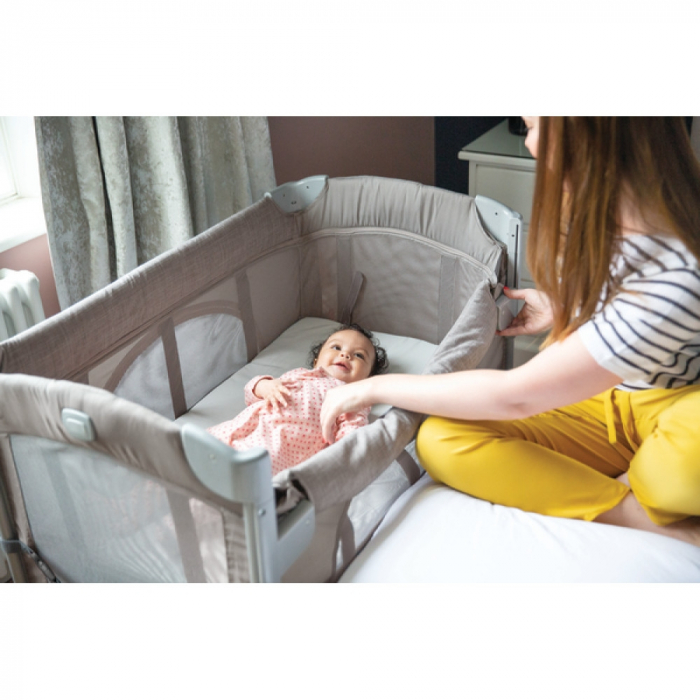 Joie - Patut pliant pentru cosleeping Kubbie Foggy Gray [9]