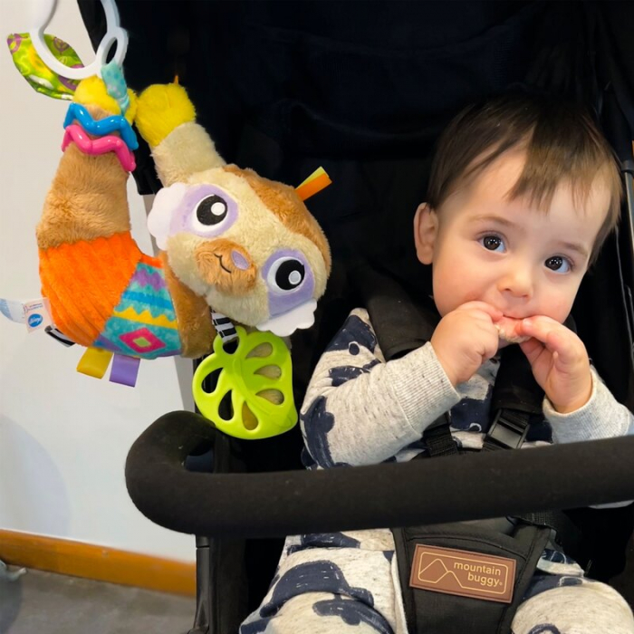 Jucarie carucior sau scaun auto, Playgro, Salo, Cu inele pentru dentitie, Cu diverse forme si texturi, Cu sunete si zornaieli, Dezvolta abilitatile motorii si imaginatia, 0 luni+, Sensory Friend Salo  [7]