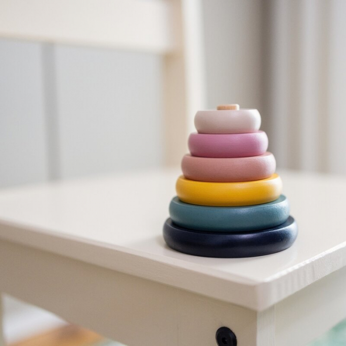 Jucarie de stivuire, Petite&Mars, Turn Orbit Wood of Mars, 10 cm, 36 luni+, Multicolor [4]