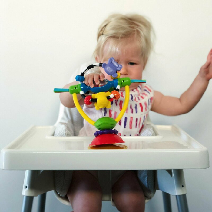 Jucarie, Playgro, Pentru scaunul de masa, Cu ventuza, Cu activitati, Rotativa, High chair Spinning Toy, 19.5 cm [2]