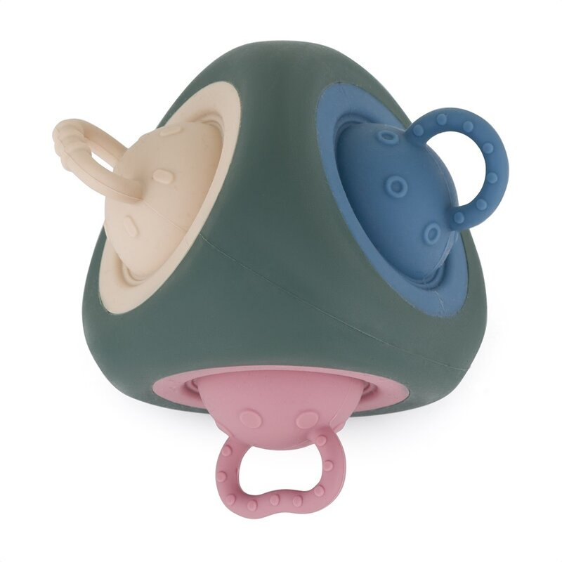 Jucarie senzoriala, Petite&Mars, Pop Triangle, Din silicon, Pentru antrenament motric, Fara BPA, 13×13×20 cm, 10 luni+, Multicolora [1]