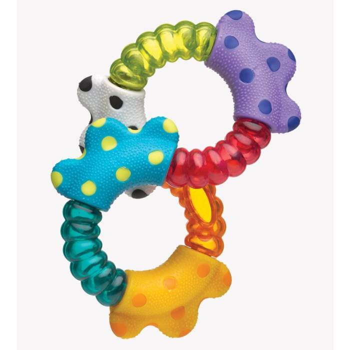 Jucarie zornaitoare, Playgro, Cu diferite texturi, Dimensiune mare, Click and twist Rattle [4]