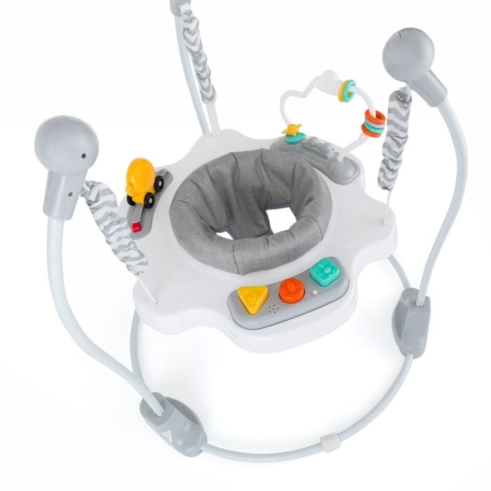 Jumper interactiv, Feedo, Pliabil, Cu scaun rotativ 360 grade, Cu panou de activitati, Pana la 25 kg,, 83x83x86 cm,6 luni+, Multicolor [5]