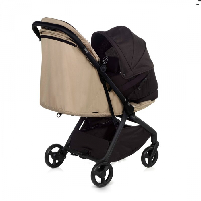 Landou portabil, Jane, Montare in carucior, Cu manere, Cu salteluta 95% materiale reciclate cu protectie UPF50, 67x29.5x43 cm, 0-9 Kg, Cold Black [9]