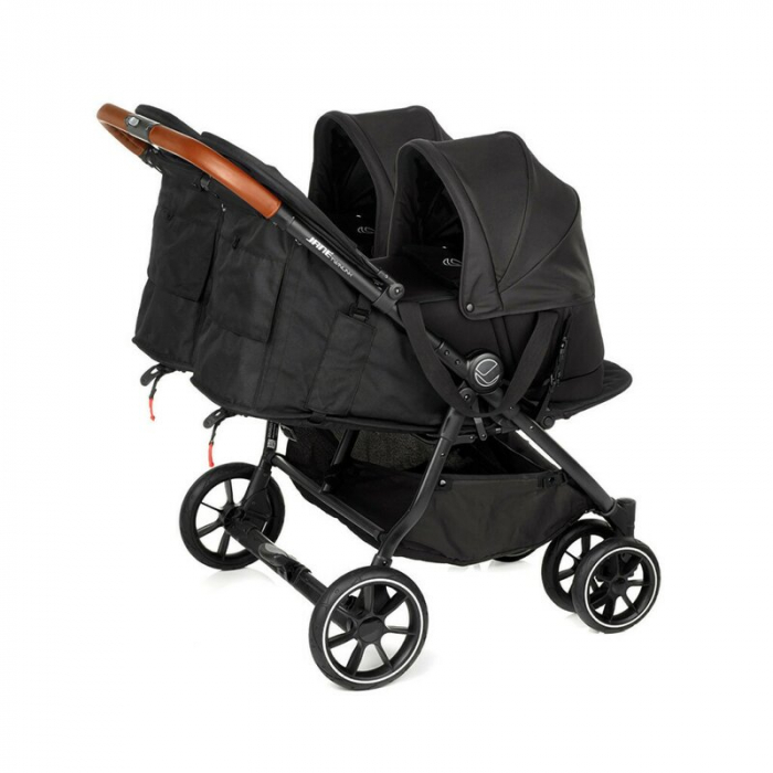 Landou portabil, Jane, Montare in carucior, Cu manere, Cu salteluta 95% materiale reciclate cu protectie UPF50, 67x29.5x43 cm, 0-9 Kg, Cold Black [2]