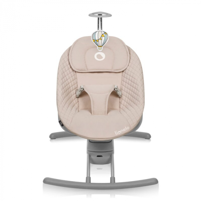 Leagan, Lionelo, Rio, Electric, Cu 3 viteze de leganare, Cu 8 melodii, Cu telecomanda, Cu husa detasabila, Cu perna detasabila, Centura in 3 puncte, Pana la 9 kg, Bej [3]