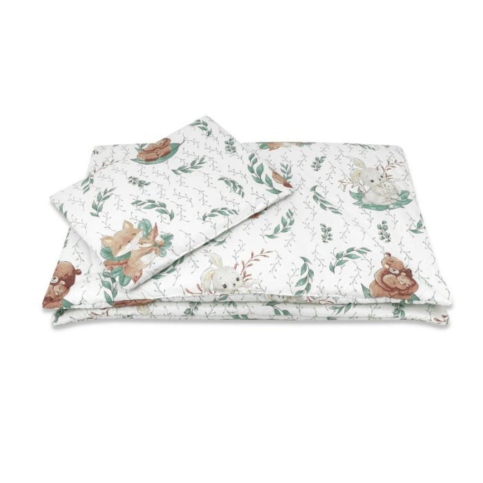 Lenjerie patut cu 5 piese, MimiNu, Cu cearceaf 120x60 cm, Pilota, Pernuta, 2 aparatori, Din bumbac certificat Oeko Tex Standard 100, Lulu Natural [6]