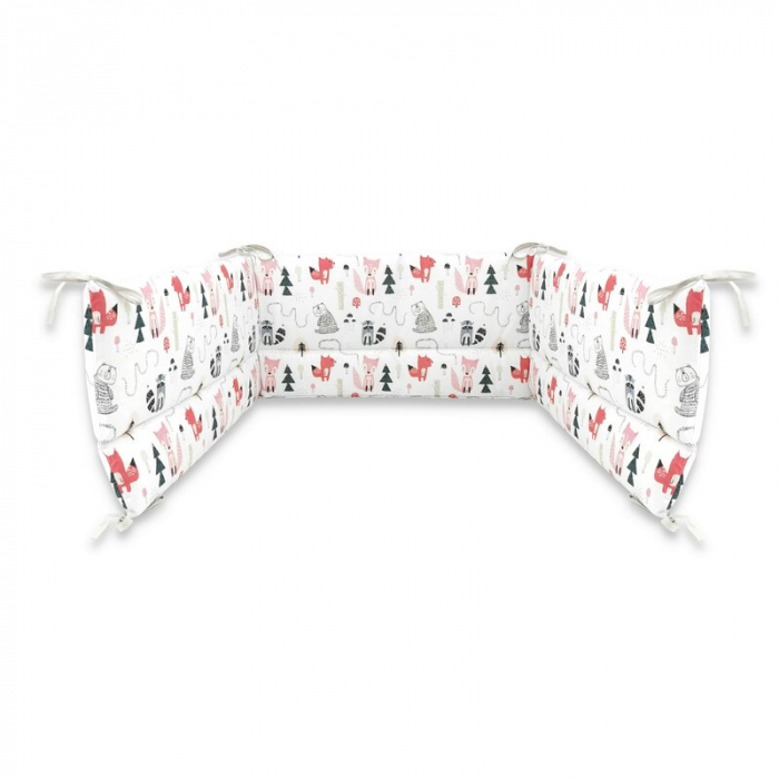 Lenjerie patut cu 5 piese, MimiNu, Pentru patut 120x60 cm, Cu pilota si perna, Din bumbac certificat Oeko Tex Standard 100, Fox [6]