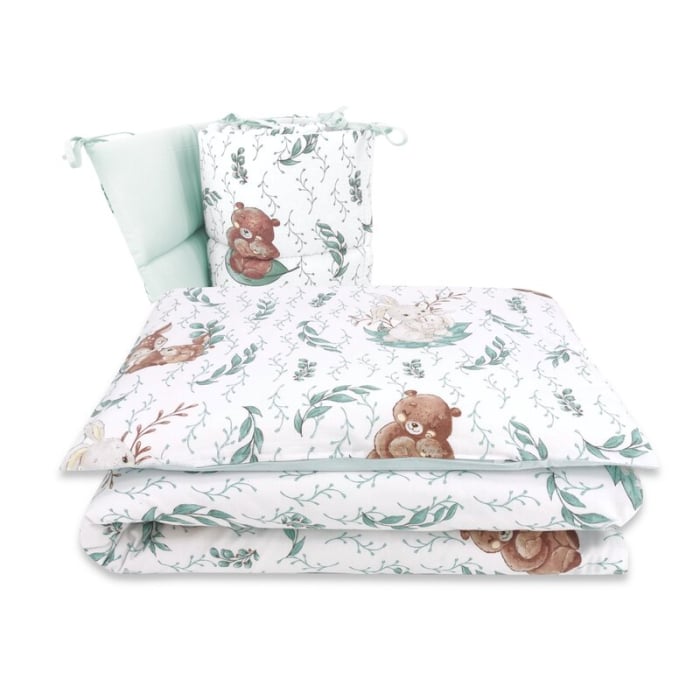 Lenjerie patut cu 6 piese, MimiNu, Pentru patut 120x60 cm, Cu pilota si perna, Cu doua aparatori laterale, Din bumbac certificat Oeko Tex Standard 100, Lulu Natural [8]