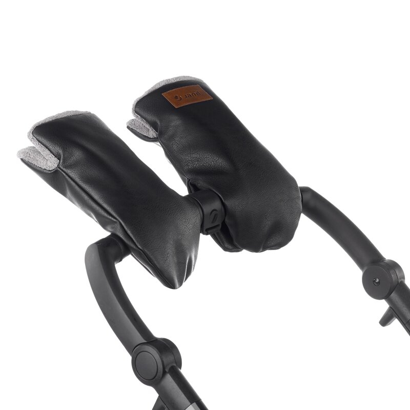 Manusi magnetice pentru carucior, Jane, Pentru vremea rece, Interior din fleece si exterior imitatie piele, Black [4]