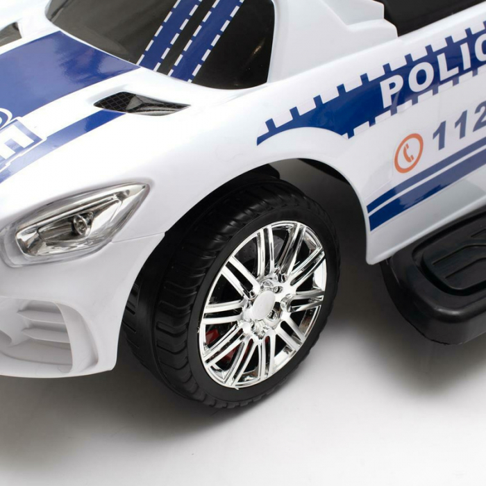 Masinuta de impins, Baby Mix, Police, Cu maner de impins detasabil, Cu protectii laterale, Cu melodii si claxon, Cu suport jucarii sub sezut [12]