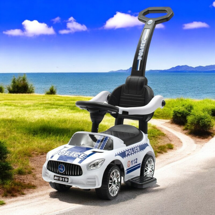 Masinuta de impins, Baby Mix, Police, Cu maner de impins detasabil, Cu protectii laterale, Cu melodii si claxon, Cu suport jucarii sub sezut [3]
