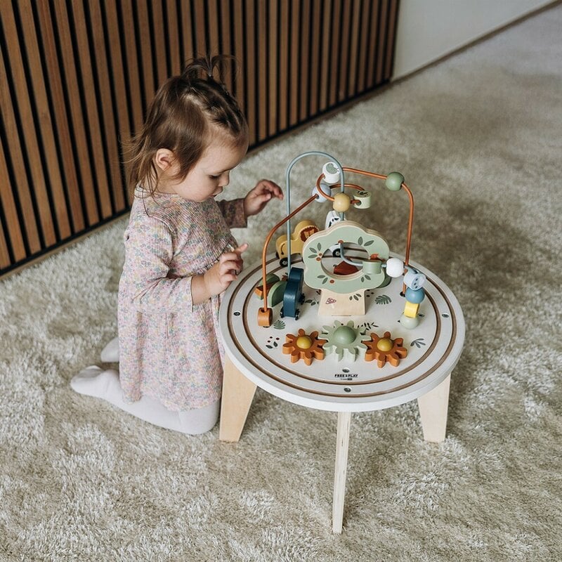 Masuta Montessori cu activitati, Free2Play, Cu multiple activitati, Dezvolta coordonarea ochi-mana, Din lemn, 18 luni+, Think and Play [13]