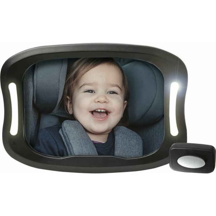 Oglinda auto, FreeON, Pentru masina, Cu iluminare LED, Include telecomanda pentru pornire si oprire usoara, 28x21 cm, Black [2]
