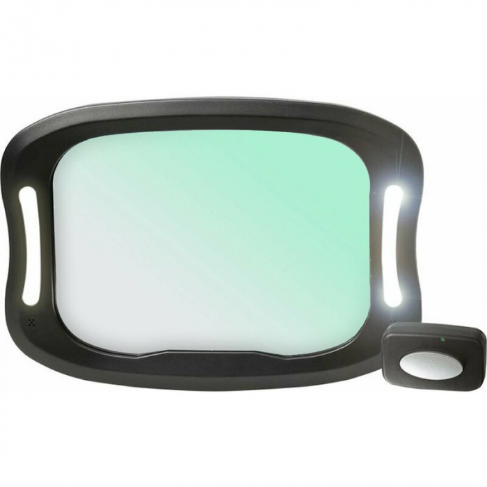 Oglinda auto, FreeON, Pentru masina, Cu iluminare LED, Include telecomanda pentru pornire si oprire usoara, 28x21 cm, Black [3]