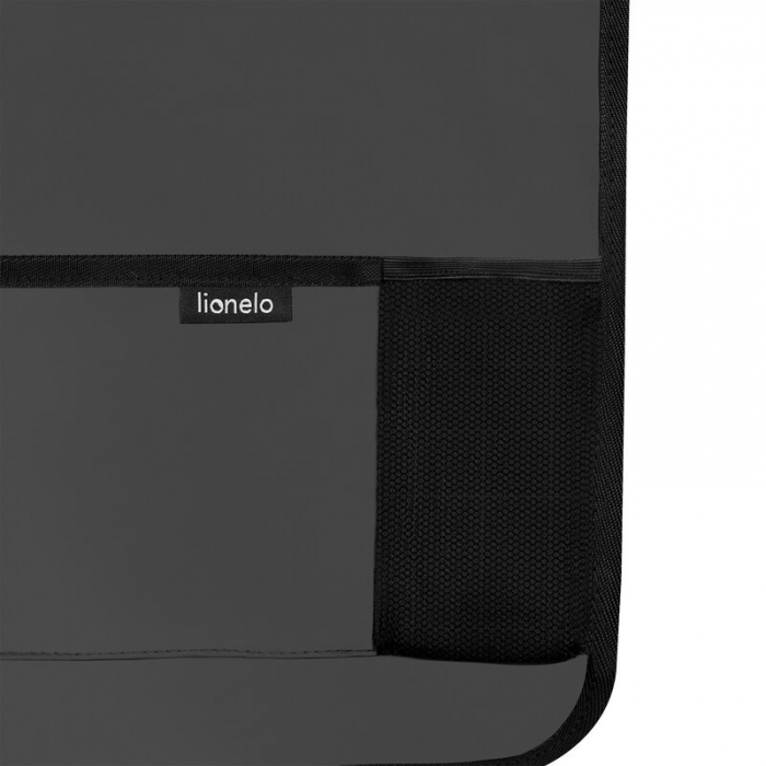 Organizator auto, Lionelo, Cu 5 buzunare de diferite dimensiuni, Cu buzunar pentru tableta, Montare cu clema, Piele ecologica, Impermeabila, Gri [3]