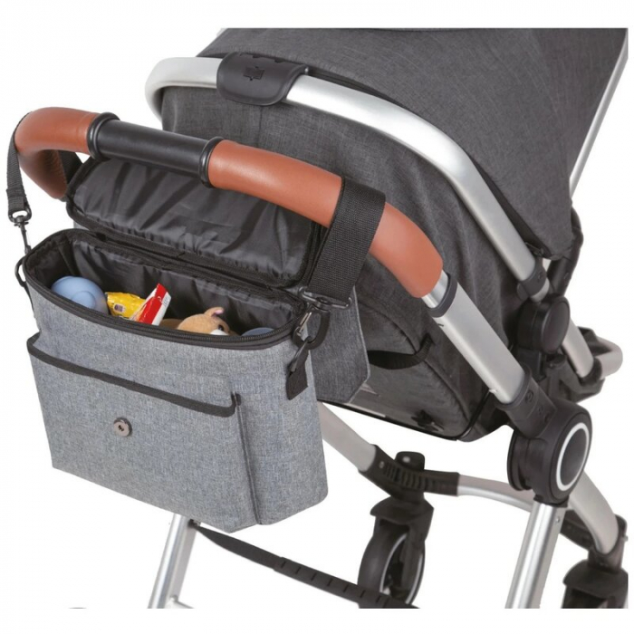 Organizator auto si pentru carucior, FreeON, 3 in 1, Transformabil in gentuta mamici, Cu suport pentru tableta, iPad, Cu buzunare, Grey [5]