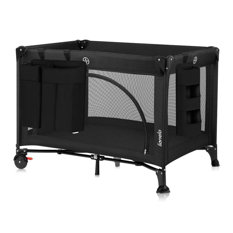 Organizator multifunctional, Lionelo, Sidepocket L, 58x11x58 cm, 3 parti independente cu multiple buzunare, Universal, Constructie ranforsata, Negru [2]