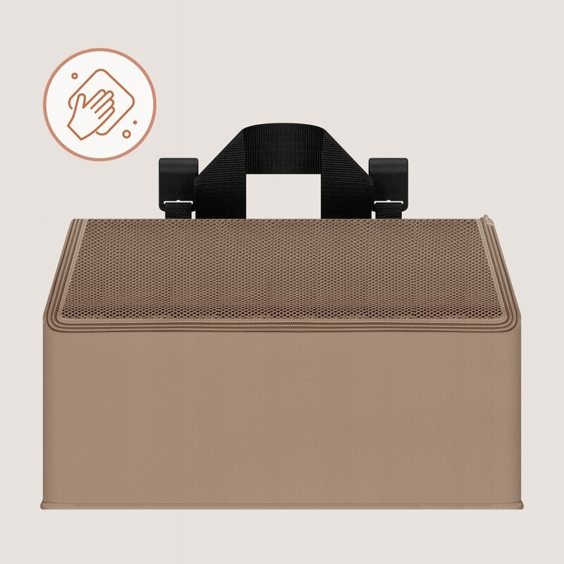 Organizator multifunctional, Lionelo, Sidepocket M, 43x15x23 cm, 3 compartimente, Universal, Constructie ranforsata, Bej [4]