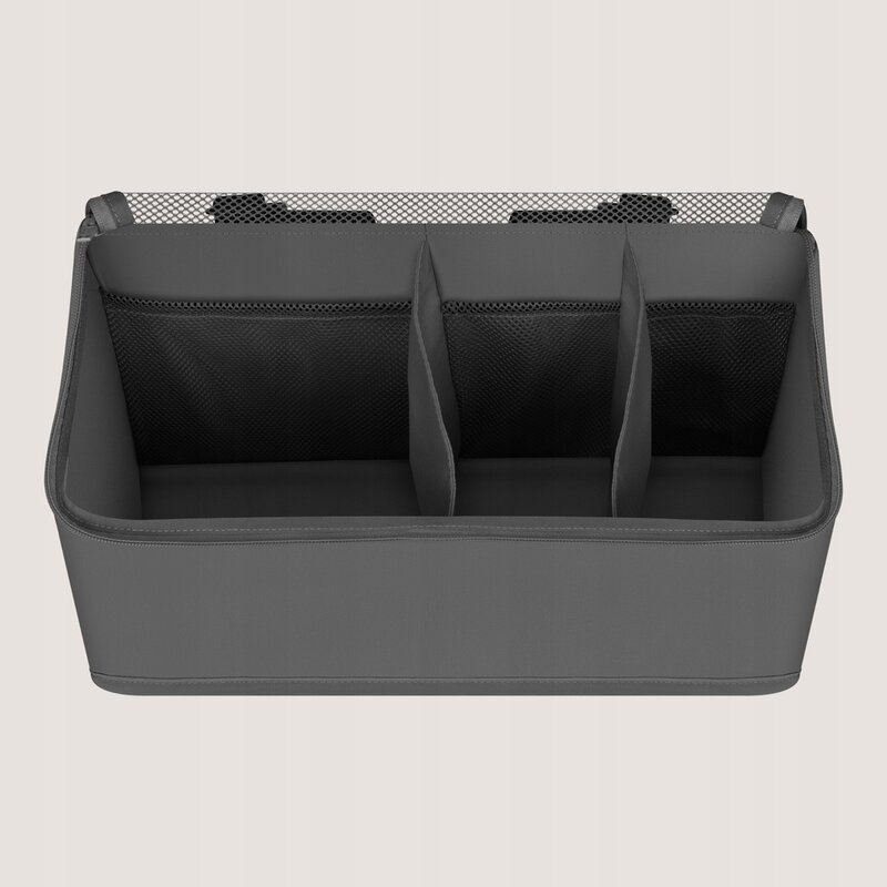 Organizator multifunctional, Lionelo, Sidepocket M, 43x15x23 cm, 3 compartimente, Universal, Constructie ranforsata, Gri [2]