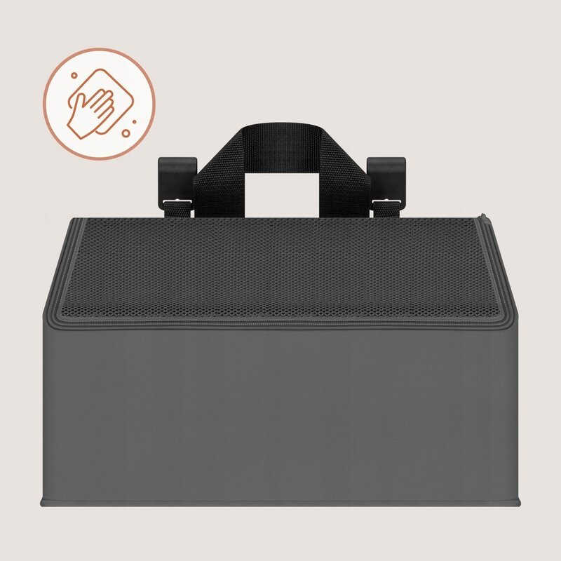 Organizator multifunctional, Lionelo, Sidepocket M, 43x15x23 cm, 3 compartimente, Universal, Constructie ranforsata, Gri [5]