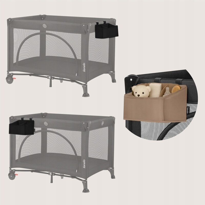 Organizator multifunctional, Lionelo, Sidepocket S, 26x12x15 cm, 2 compartimente, Universal, Constructie ranforsata, Negru [9]