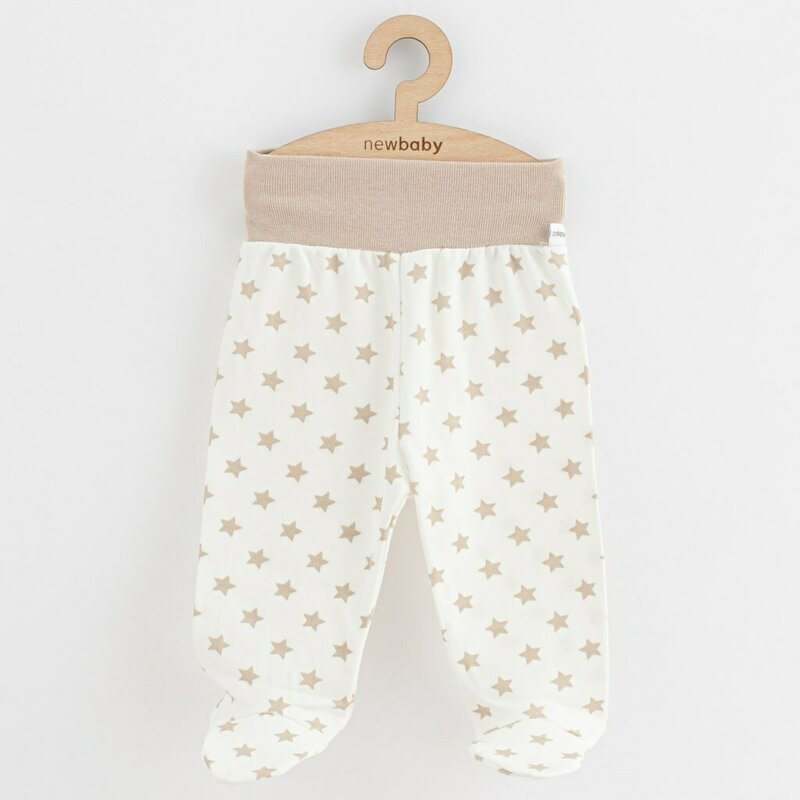 Pantalonasi, New Baby, Cu botosei, Marime 56, Din bumbac 100%, Classic II Beige Stars [2]