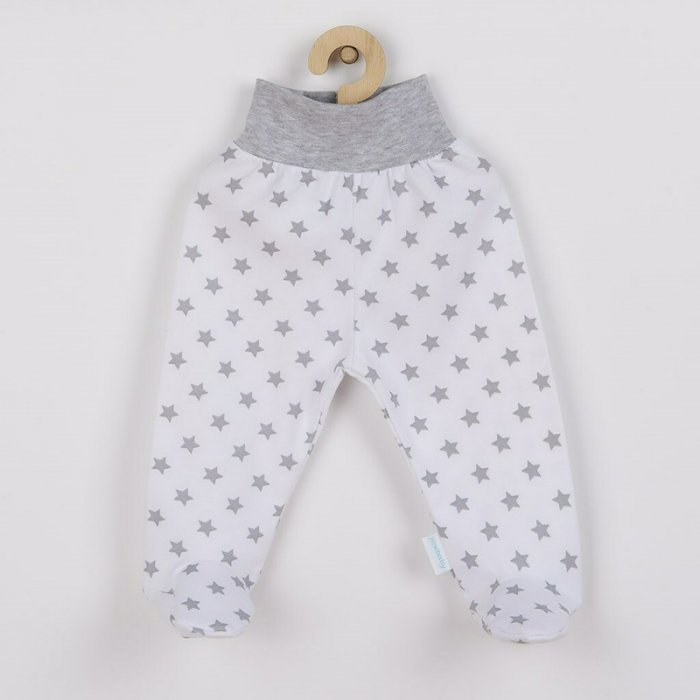 Pantalonasi, New Baby, Cu botosei, Marime 56, Din bumbac 100%, Classic II Grey with stars [2]