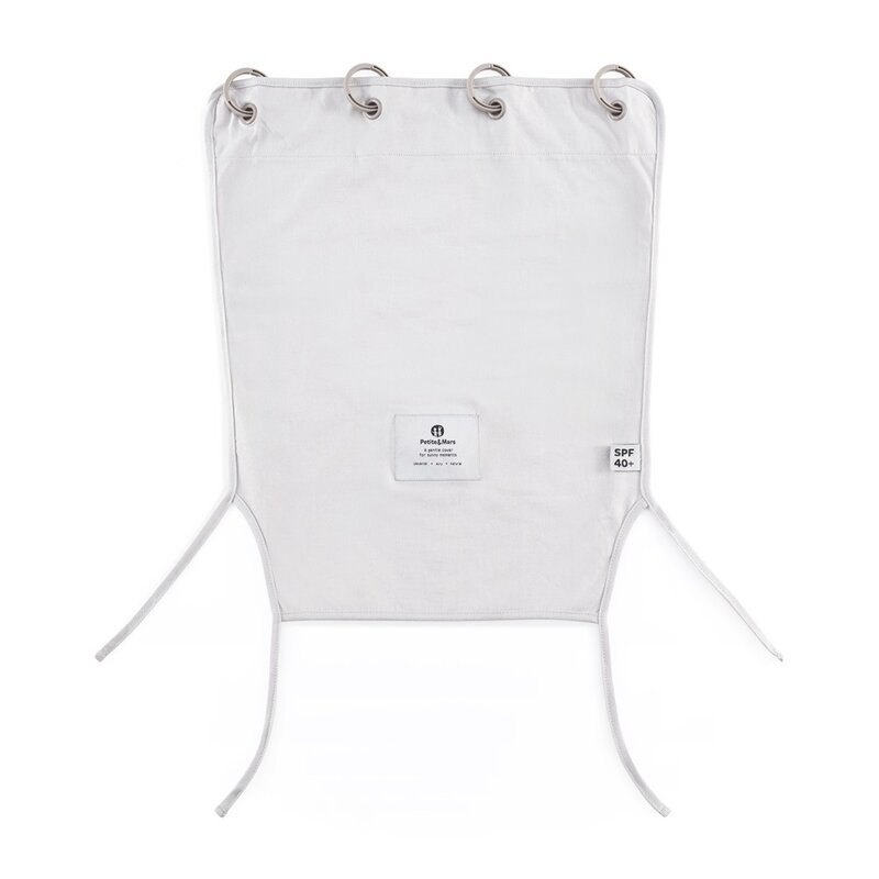 Parasolar textil, Petite&Mars, Din Bumbac, Pentru soare si vant, Universal, Protectie UV SPF40+, Potrivit pentru carucioare si scaune auto, 45 × 51 cm, Champagne [1]