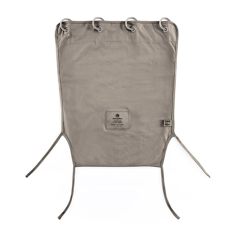 Parasolar textil, Petite&Mars, Din Bumbac, Pentru soare si vant, Universal, Protectie UV SPF40+, Potrivit pentru carucioare si scaune auto, 45 × 51 cm, Mocha Mousse [1]