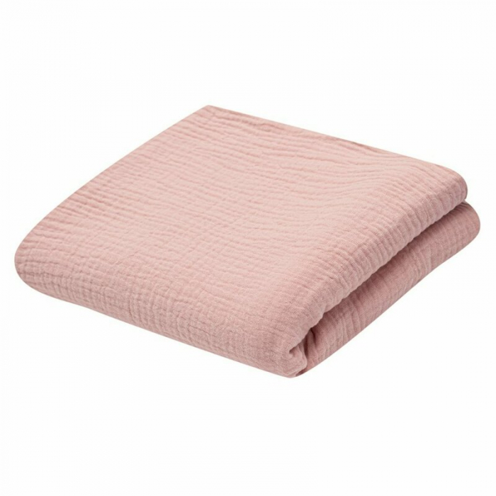 Paturica bebe, New Baby, 70x100 cm, Din muselina, 100% bumbac certificat Oeko Tex Standard 100, Pink [1]