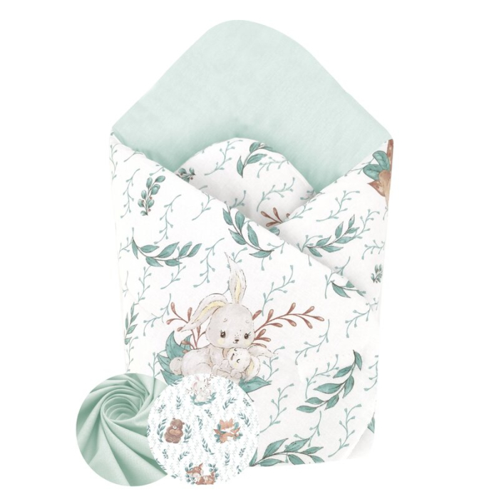 Paturica de infasat, MimiNu, Cu doua fete, Cu multiple utilizari, Cu inchidere arici velcro, Dimensiune 75x75 cm, Din bumbac certificat Oeko Tex Standard 100, Lulu Natural [1]