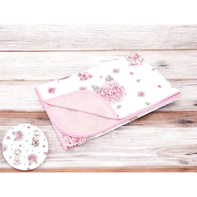 Paturica moale, MimiNu, Cu doua fete, Dimensiune 75x100 cm, Din bumbac certificat Oeko Tex Standard 100, Design, Pink Ballerina [2]