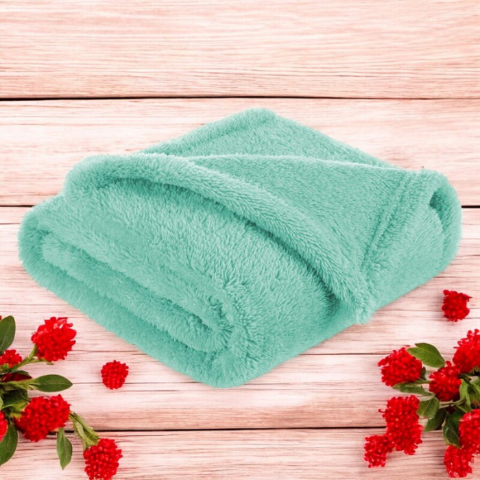Paturica pufoasa, Bocioland, Pentru copii, Din fleece, Dimensiune mare 80 x 100 cm, Mint [2]