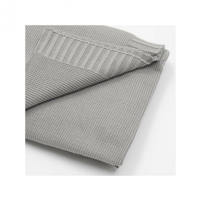 Paturica tricotata, New Baby, Antialergica si antibacteriana, Bambus, 80x100 cm, Material certificat OEKO-Tex Standard 100, 0 luni+, Grey [1]