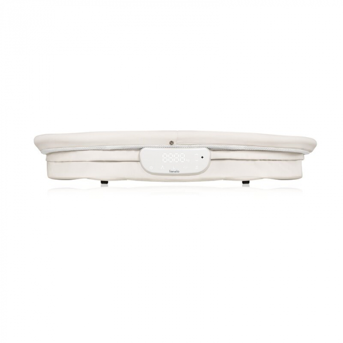 Patut balansoar, Lionelo, Coral, Cu landou ergonomic detasabil, Functie de balansare integrata, Functie de cantar, Sunete si cantece de leagan, Cu roti, Panou tactil sau telecomanda, 0-9 kg, EN 1130:2 [6]