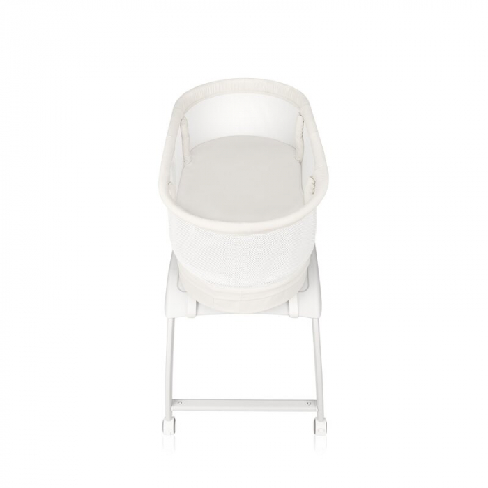Patut balansoar, Lionelo, Coral, Cu landou ergonomic detasabil, Functie de balansare integrata, Functie de cantar, Sunete si cantece de leagan, Cu roti, Panou tactil sau telecomanda, 0-9 kg, EN 1130:2 [4]