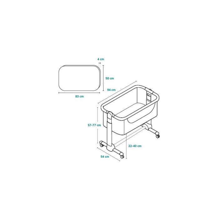 Patut co-sleeper, Lionelo, Leonie, Cu sistem de leganare, Cu setare unghiulara, Reglabil in 5 pozitii pe inaltime, Conform cu standardele europeane de securitate EN1130 si EN16890, Grey Stone [29]