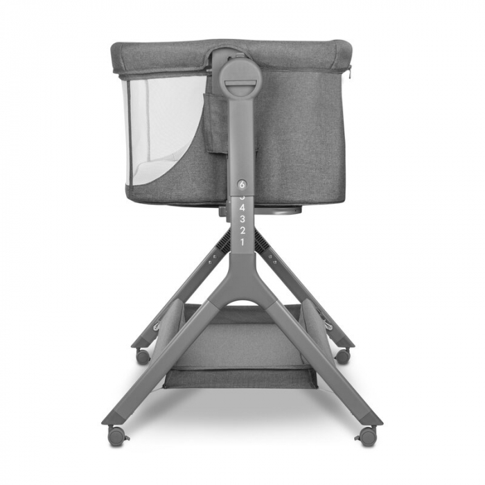 Patut co-sleeper, Lionelo, Leonie, Plus, Pliabil, Cu sistem de leganare, Cu setare unghiulara, Reglabil in 6 pozitii pe inaltime, Conform cu standardele europeane de securitate EN1130 si EN16890, Gri [25]