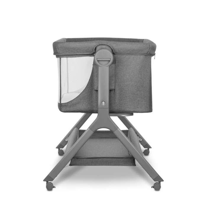 Patut co-sleeper, Lionelo, Leonie, Plus, Pliabil, Cu sistem de leganare, Cu setare unghiulara, Reglabil in 6 pozitii pe inaltime, Conform cu standardele europeane de securitate EN1130 si EN16890, Gri [19]