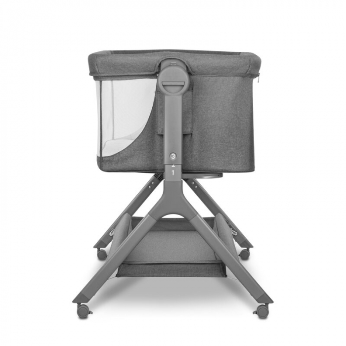 Patut co-sleeper, Lionelo, Leonie, Plus, Pliabil, Cu sistem de leganare, Cu setare unghiulara, Reglabil in 6 pozitii pe inaltime, Conform cu standardele europeane de securitate EN1130 si EN16890, Gri [21]